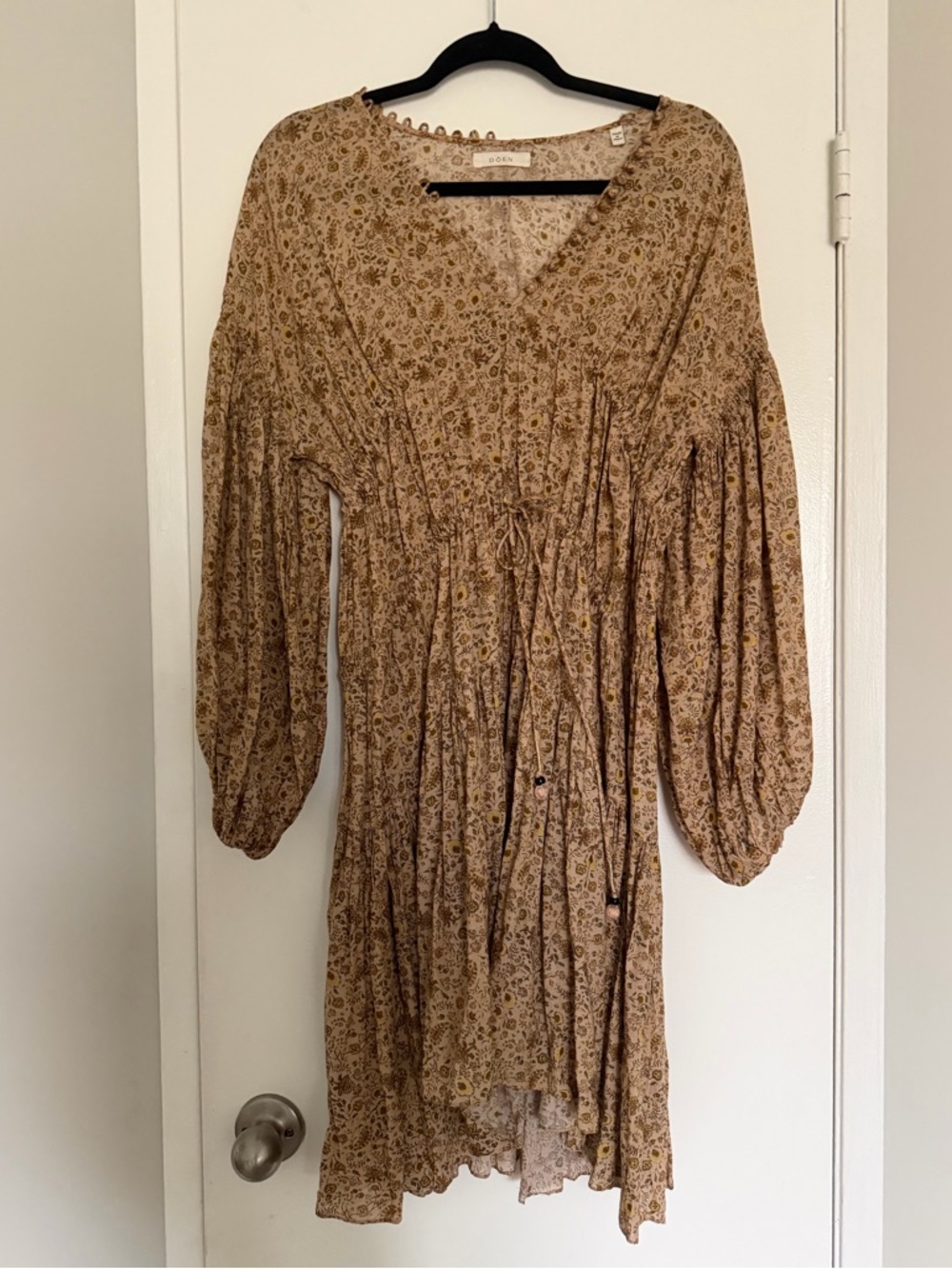 DOEN GRASSE DRESS - JAIPUR MUSTARD FLORAL - Size Small